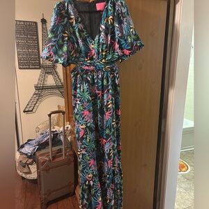 Lilly Pulitzer Floral Maxi Dress - Blue and Pink